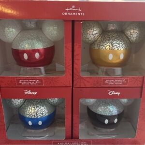 Hallmark Keepsake Disney Mickey Mouse Ears Ornaments Complete Set of 4